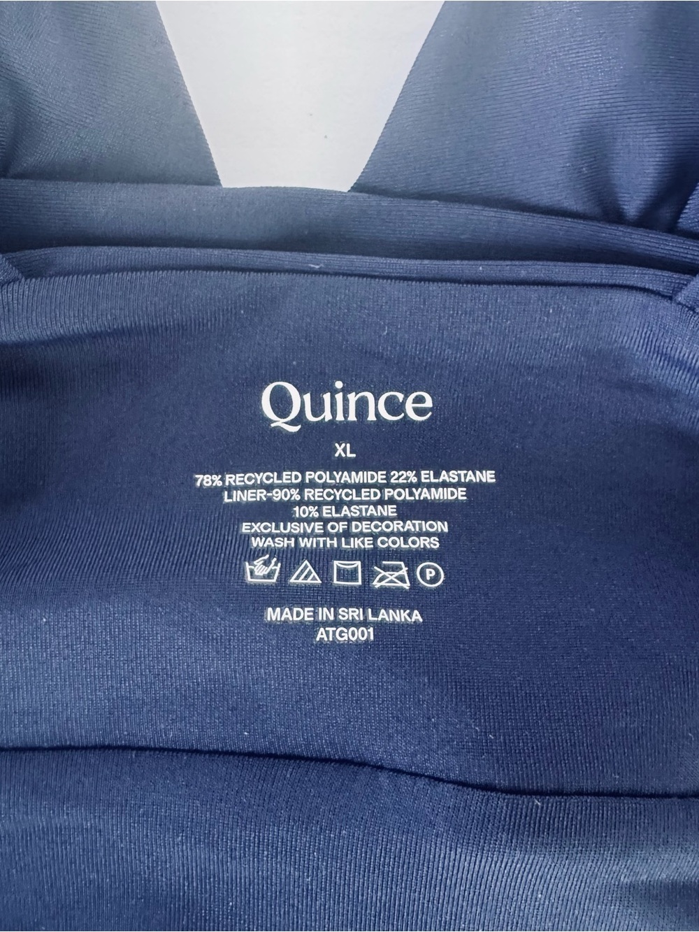 NWT Quince Italian Plunge One-Piece Swimsuit Deep Navy XL - Picture 6 of 10